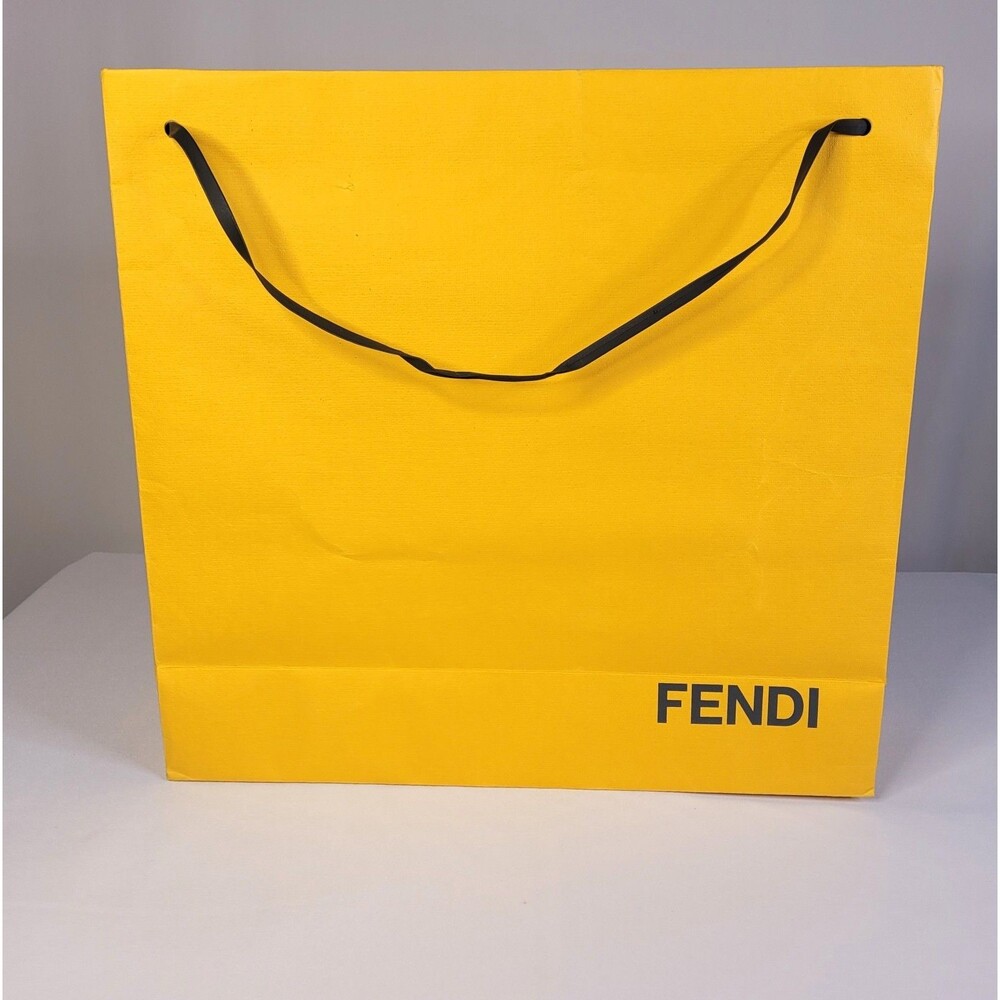 Authentic Fendi Large Yellow Paper Gift Shopping Bag